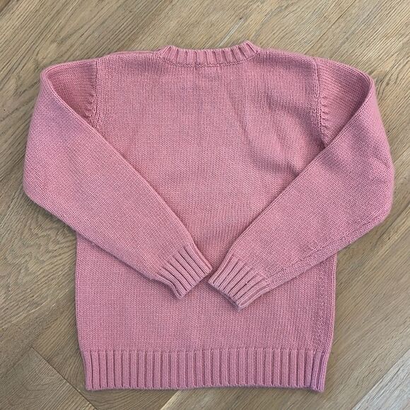 Olive Juice Pink Sweater with Button Detail on Left Shoulder (Large) - Picture 3 of 4